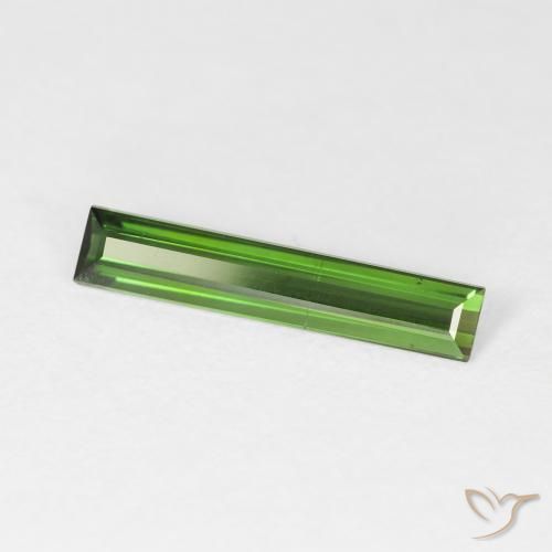 1.03 ct Green Tourmaline Stone, Natural Tourmaline in Baguette Facet Shape for Sale