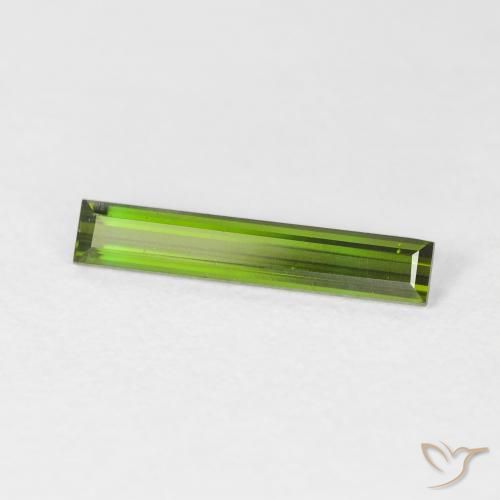 0.76 ct Green Tourmaline Stone, Natural Tourmaline in Baguette Facet Shape for Sale