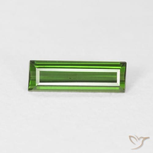 0.88ct Natural Dark Green Tourmaline, Baguette, VS
