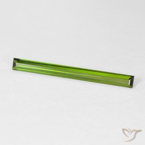 0.85 ct Green Tourmaline Stone, Natural Tourmaline in Baguette Facet Shape for Sale