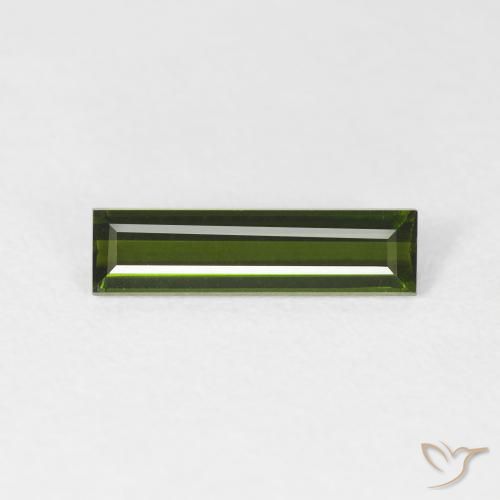 0.94ct Natural Earthy Green Tourmaline, Baguette, VVS-VS