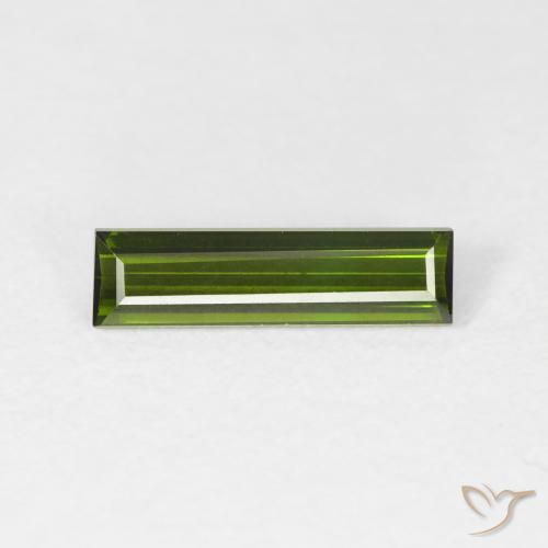0.95ct Natural Dark Green Tourmaline, Baguette, VVS-VS