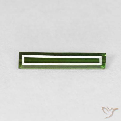 0.64ct Natural Dark Green Tourmaline, Baguette, VVS