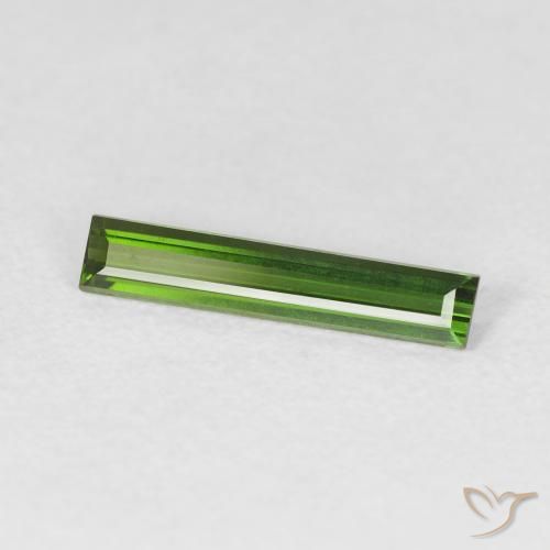 0.64 ct Green Tourmaline Stone, Natural Tourmaline in Baguette Facet Shape for Sale