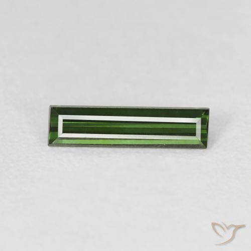 0.65ct Natural Forest Green Tourmaline, Baguette, VVS