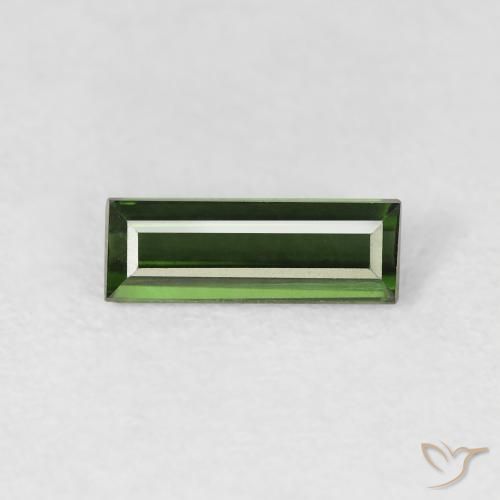 0.64ct Natural Forest Green Tourmaline, Baguette, VVS