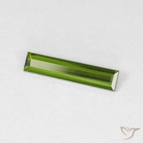 0.50 ct Green Tourmaline Stone, Natural Tourmaline in Baguette Facet Shape for Sale