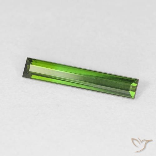 0.71 ct Green Tourmaline Stone, Natural Tourmaline in Baguette Facet Shape for Sale