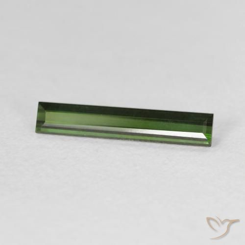 0.95 ct Green Tourmaline Stone, Natural Tourmaline in Baguette Facet Shape for Sale