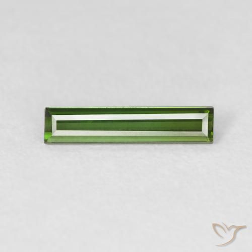 0.67ct Natural Dark Green Tourmaline, Baguette, VVS