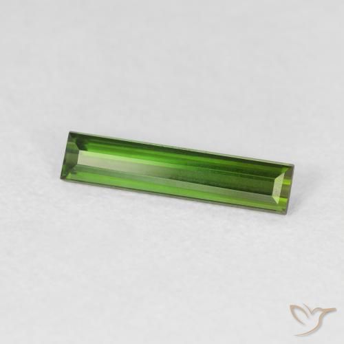 0.67 ct Green Tourmaline Stone, Natural Tourmaline in Baguette Facet Shape for Sale