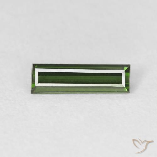 0.68ct Natural Dark Green Tourmaline, Baguette, VVS