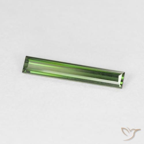 0.52 ct Green Tourmaline Stone, Natural Tourmaline in Baguette Facet Shape for Sale