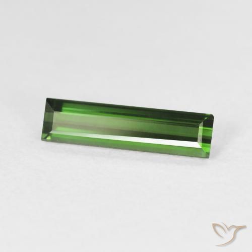1.02 ct Green Tourmaline Stone, Natural Tourmaline in Baguette Facet Shape for Sale