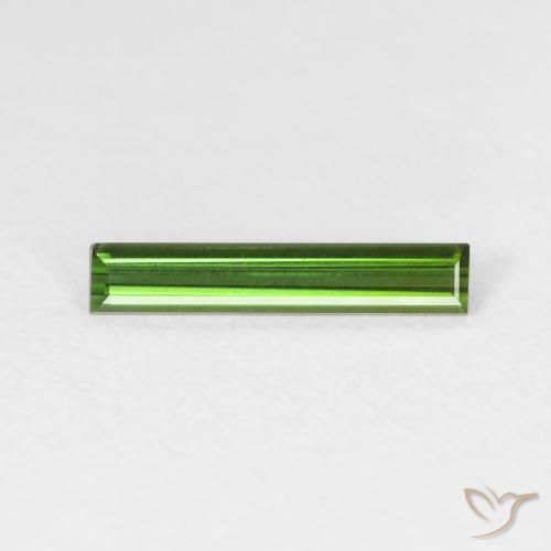 0.64ct Natural Medium Green Tourmaline, Baguette, VVS