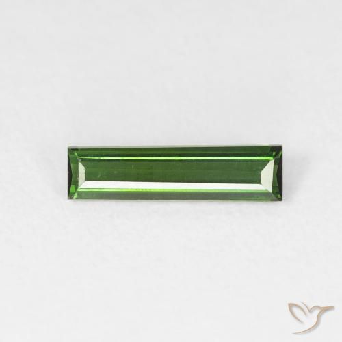 0.63ct Natural Medium Dark-Green Tourmaline, Baguette, VS