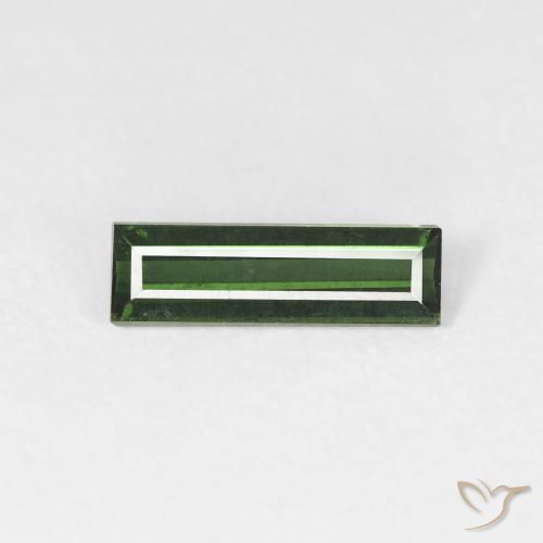 0.75ct Natural Medium Dark-Green Tourmaline, Baguette, VS