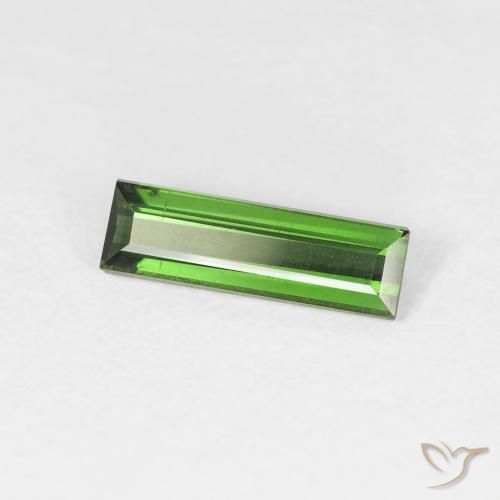 0.75 ct Green Tourmaline Stone, Natural Tourmaline in Baguette Facet Shape for Sale