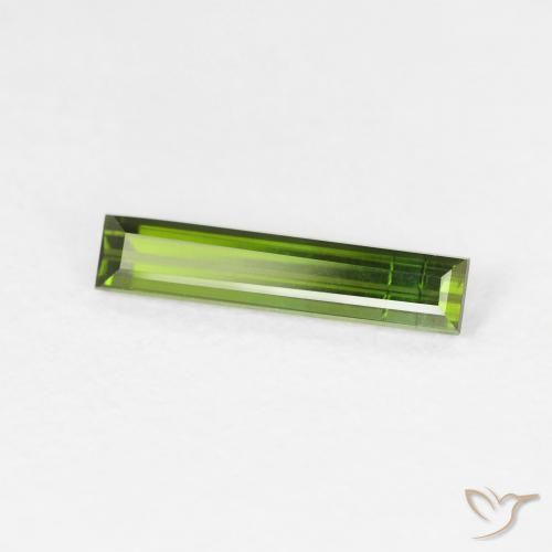 0.52 ct Green Tourmaline Stone, Natural Tourmaline in Baguette Facet Shape for Sale