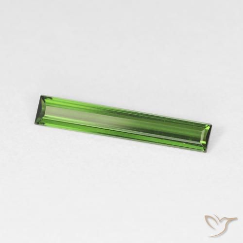 0.83 ct Green Tourmaline Stone, Natural Tourmaline in Baguette Facet Shape for Sale