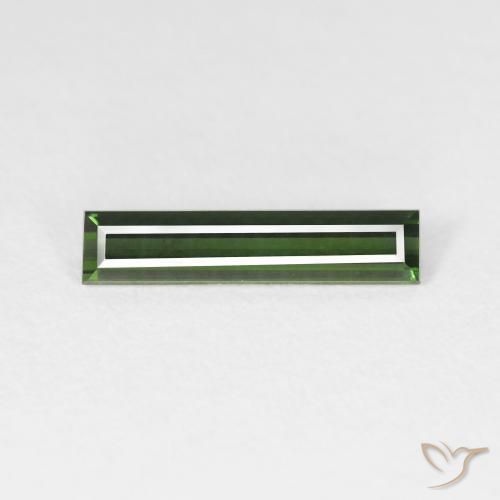 1.17ct Natural Medium Dark-Green Tourmaline, Baguette, VS