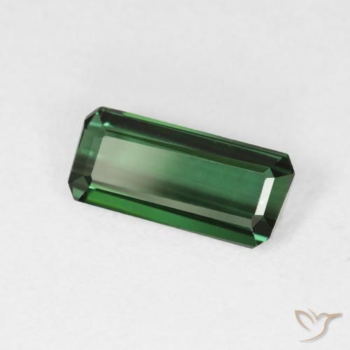 1.56 ct Green Tourmaline Stone, Natural Tourmaline in Octagon Step Cut Shape for Sale