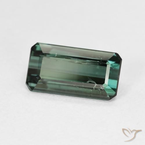 3.02 ct Green Tourmaline Stone, Natural Tourmaline in Octagon Step Cut Shape for Sale