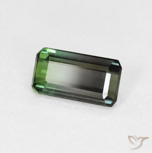 0.89 ct Green Tourmaline Stone, Natural Tourmaline in Octagon Step Cut Shape for Sale