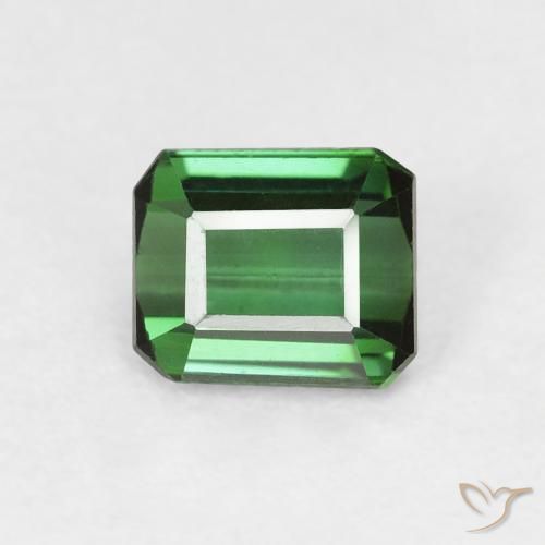 0.67ct Natural Green Tourmaline, Emerald Cut, VS