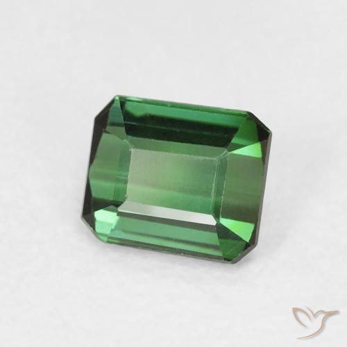 0.67 ct Green Tourmaline Stone, Natural Tourmaline in Octagon Step Cut Shape for Sale