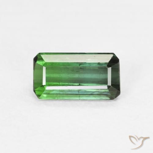 0.80ct Natural Medium Green Tourmaline, Emerald Cut, VS-SI