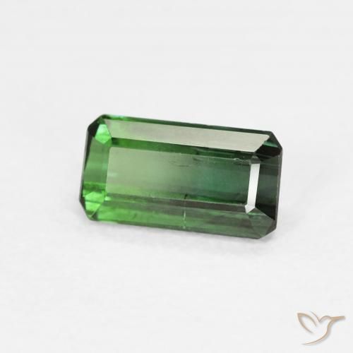 0.80 ct Green Tourmaline Stone, Natural Tourmaline in Octagon Step Cut Shape for Sale