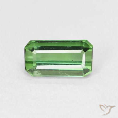 0.85ct Natural Medium Green Tourmaline, Emerald Cut, VS