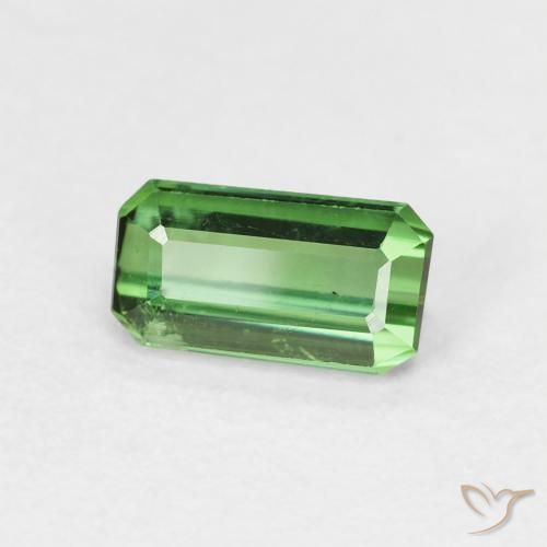 0.85 ct Green Tourmaline Stone, Natural Tourmaline in Octagon Step Cut Shape for Sale