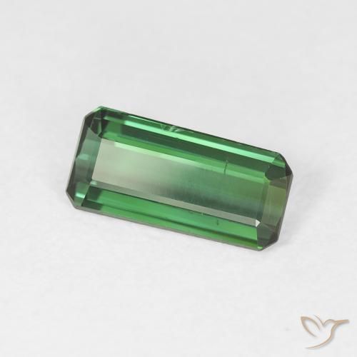1.40 ct Green Tourmaline Stone, Natural Tourmaline in Octagon Step Cut Shape for Sale