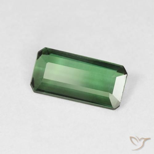 0.95 ct Green Tourmaline Stone, Natural Tourmaline in Octagon Step Cut Shape for Sale