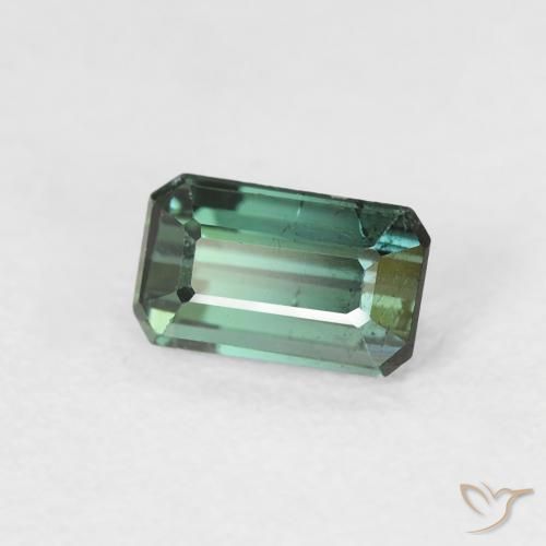 0.66 ct Green Tourmaline Stone, Natural Tourmaline in Octagon Step Cut Shape for Sale