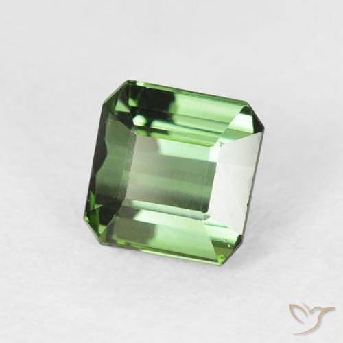 1.42 ct Green Tourmaline Stone, Natural Tourmaline in Octagon Step Cut Shape for Sale
