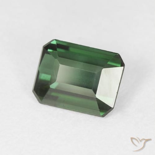 1.51 ct Green Tourmaline Stone, Natural Tourmaline in Octagon Step Cut Shape for Sale
