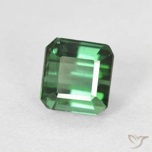 0.57 ct Green Tourmaline Stone, Natural Tourmaline in Octagon Step Cut Shape for Sale