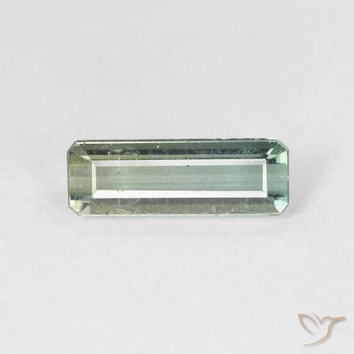 1.34ct Natural Pale Forest Green Tourmaline, Emerald Cut, VS
