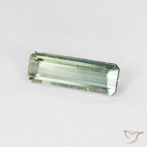 1.34 ct Green Tourmaline Stone, Natural Tourmaline in Octagon Step Cut Shape for Sale