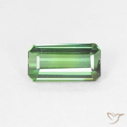 0.77ct Natural Medium Green Tourmaline, Emerald Cut, VS