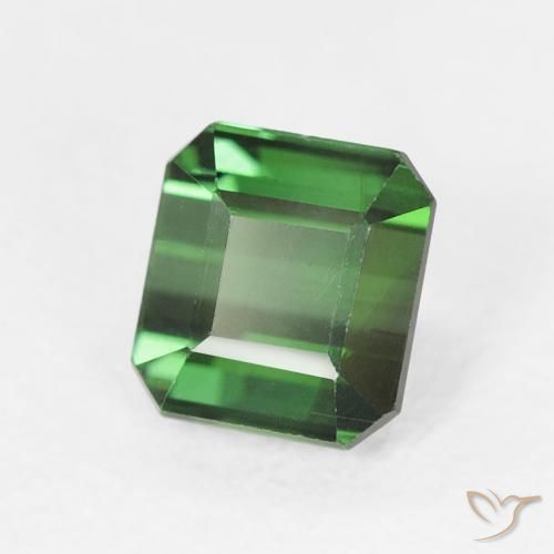 0.95 ct Green Tourmaline Stone, Natural Tourmaline in Octagon Step Cut Shape for Sale