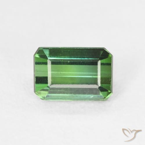 0.61ct Natural Green Tourmaline, Emerald Cut, VVS