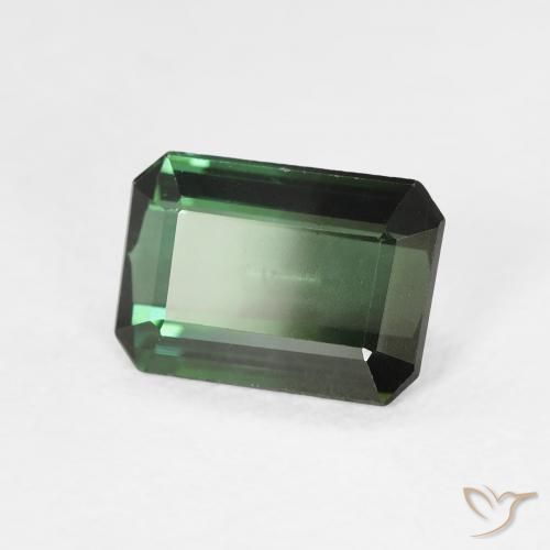 1.42 ct Green Tourmaline Stone, Natural Tourmaline in Octagon Step Cut Shape for Sale