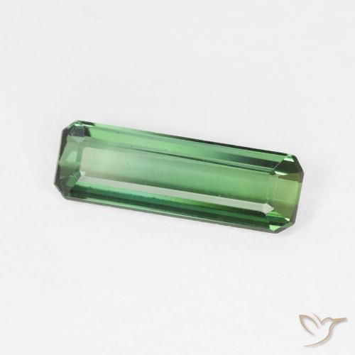 0.97 ct Green Tourmaline Stone, Natural Tourmaline in Octagon Step Cut Shape for Sale
