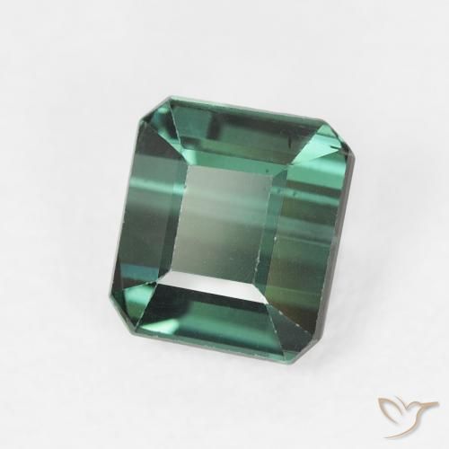 1.35 ct Green Tourmaline Stone, Natural Tourmaline in Octagon Step Cut Shape for Sale