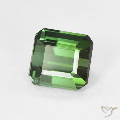 1.00 ct Green Tourmaline Stone, Natural Tourmaline in Octagon Step Cut Shape for Sale