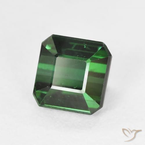 1.72 ct Green Tourmaline Stone, Natural Tourmaline in Octagon Step Cut Shape for Sale
